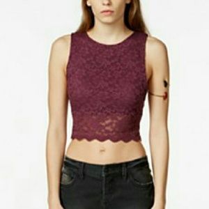 Intimately Free People Keyhole Lace Crop Top